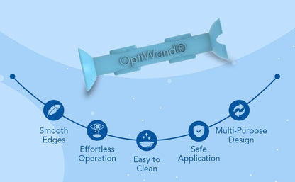 OptiWand - Portable Soft Contact Lens Removal & Insertion Tool - Silicone Rubber Eye Lens Inserter & Remover Device with Pincher End & Finger Grips - Safe & Easy to Use, Travel Size – 1.75"