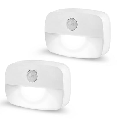 LED Night Light with Motion Sensor, AmmToo Motion Light with Battery, Indoor Night Light, Cabinet Lighting, Auto On/Off Light Sensor Light for Hallway, Stairs, Bathroom, Bedroom (Pack of 2)