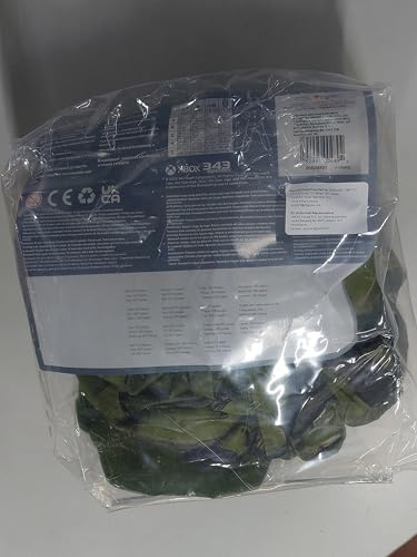 Halo Infinite Master Chief Costume, Kids Size Muscle Padded Video Game Inspired Character Jumpsuit, Child Size Large (10-12), Green & Black