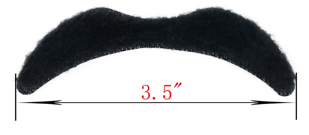 karlery Mens Short Curly Black Rocker Mustache Beard Afro Wig California Halloween Cosplay Wig Anime Costume Party Wig (Black)