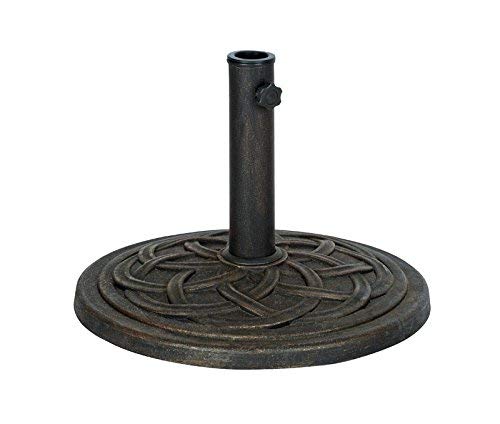 DC America UBP18181-BR 18-Inch Cast Stone Umbrella Base, Made from Rust Free Composite Materials, Bronze Powder Coated Finish