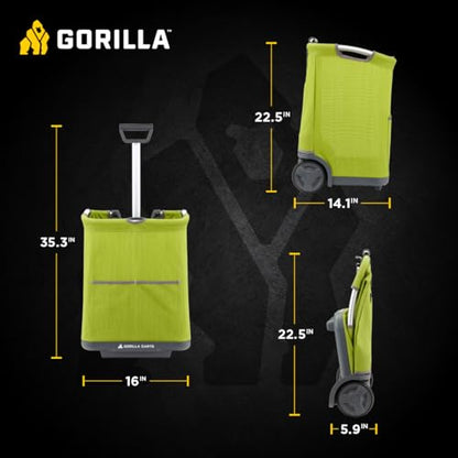Gorilla Carts GCSS-11G-COM Collapsible Soft-Sided Folding Garden Cart, 150-Pound Capacity, Green