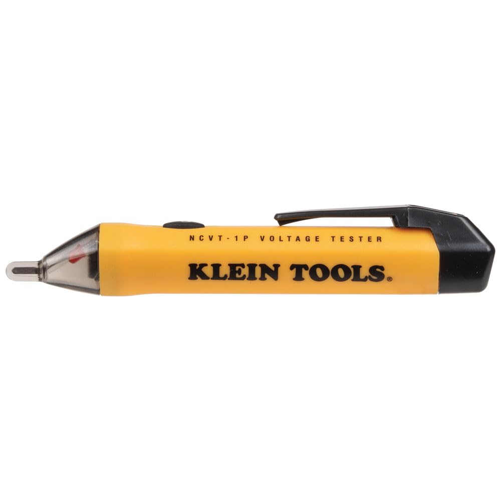 Klein Tools NCVT1P Voltage Tester, Non-Contact Low Voltage Tester Pen, 50V to 1000V AC, Audible and Flashing LED Alarms, Pocket Clip