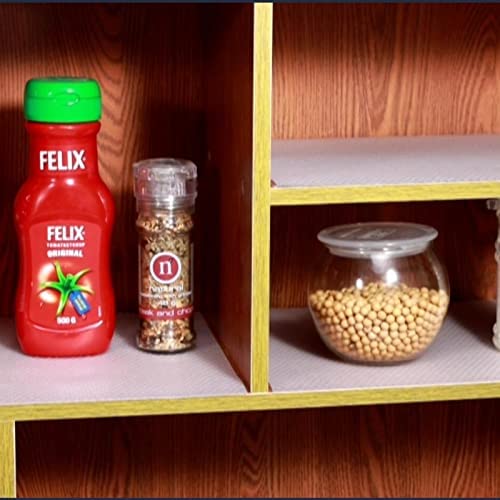 Hersvin Shelf Liners, 12in x 20ft Kitchen Drawer Mats, Non-Adhesive EVA Cupboard Protector, Cabinet Lining, Refrigerator Liner (Clear Dot)