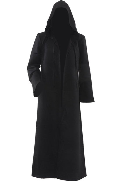 Joyshop Mens Halloween Witch Cosplay Robe Costume Adult Hooded Cloak Cape (Black, X-Large)