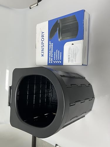 KINSPORY Camping Toilet, Portable Toilet for Adults & Kids, Foldable Potty & Outdoor Emergency Sanitation Products, Trash Can, Stool for Car Truck Camping Travel Hiking Fishing Long Trips (Deep Black)