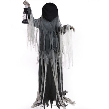 Haunted Hill Farm Motion-Activated Looming Phantom, Plug-in Talking Halloween Animatronic for Standing or Hanging Indoor or Covered Outdoor Creepy Decorations