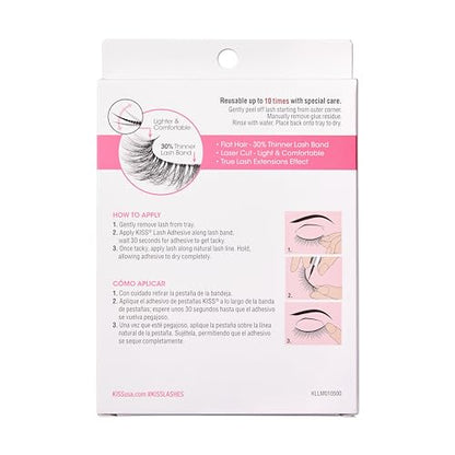 KISS Lash Couture Luxtensions Collection False Eyelashes Multipack, 'Volume Full Set', 14 mm, Super Slim Band, Light & Flexible Wear, Flat Lash & Laser Cut Technology, Includes 4 Pairs of Strip Lashes