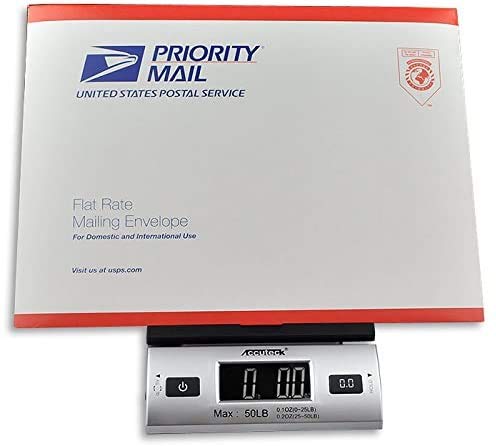 ACCUTECK All-in-1 Series W-8250-50bs A-Pt 50 Digital Shipping Postal Scale with Ac Adapter, Silver