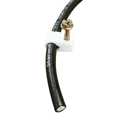 Coaxial Cable Clips - Cable Holder - Wire Clips - Siding Clips For Hanging - Cord Holder For Desk - Cable Clamps - Cord Clip - Wire Organizer Clips - Tv Mount Screws - White - 100 Pack - STEREN