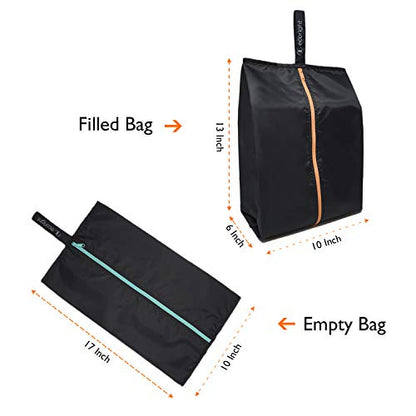 Ecoright Shoe Bags for Travel, Set of 2, 100% Recycled Water-Resistant Zipper Pouch Bags, Shoe Bags for Storage, Travel Essentials for Men & Women