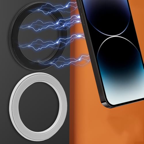 1pcs Magnetic Wall Mobile Phone Holder Stand for Wireless Charging Car Cellphone Stand Magnet Stands,Diameter58mm thick3.8mm (Black) (White)