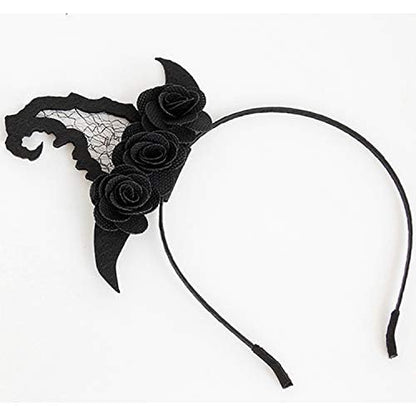 Ellzk Halloween Spider Ghost Pumpkin mini witch hat Hair Hoop Cosplay Devil Headband