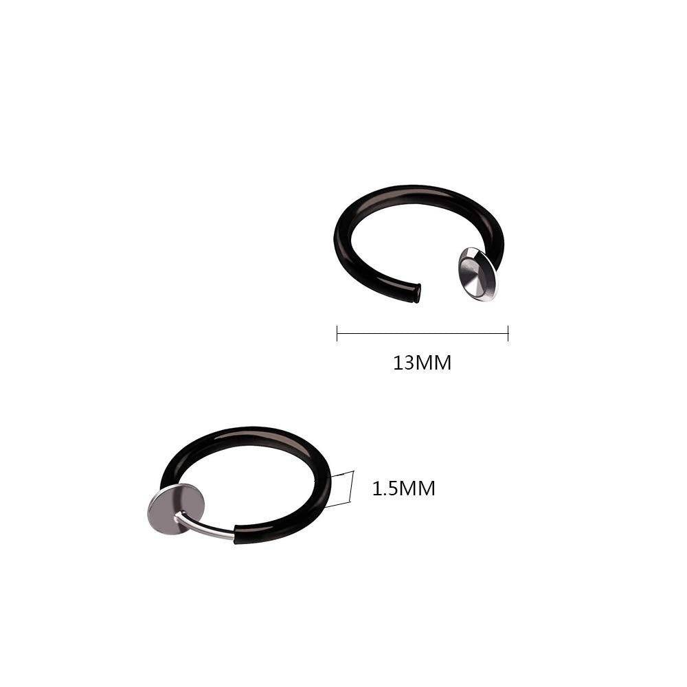 Fu You 5 pair stainless steal clip on earrings for men and women