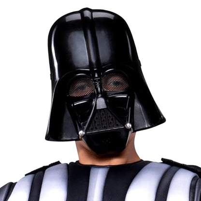 Star Wars Darth Vader Official Youth Costume - Premium Quality Padded Jumpsuit with Plastic Mask and Detachable Cape (S) Multi