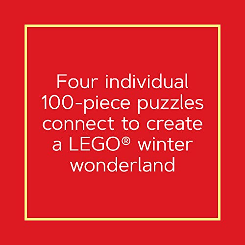 Lego Christmas Train Puzzle | Four Connecting 100-Piece Jigsaw Puzzles