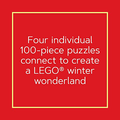 Lego Christmas Train Puzzle | Four Connecting 100-Piece Jigsaw Puzzles