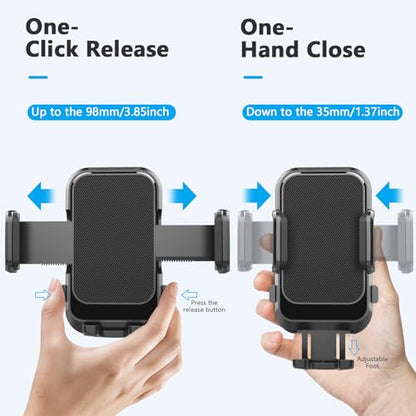 Cup Car Phone Holder for Car,Universal Adjustable Gooseneck Car Phone Holder - 360° Rotatable Dashboard Clip Mount for Smartphones 4-7.5 Inches,Black.