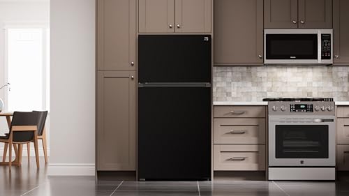 Kenmore 33 in. 20.5 cu. ft. Capacity Refrigerator/Freezer with Full-Width Adjustable Glass Shelving, Humidity Control Crispers, ENERGY STAR Certified, Black