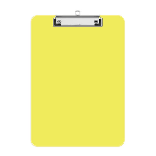 Juvealoe A4 Plastic Clipboard, 8.5 x 11 Yellow Colored Clip Boards with Low Profile Clip, Letter Size for Classroom, Teacher, Students, School & Office Supplies