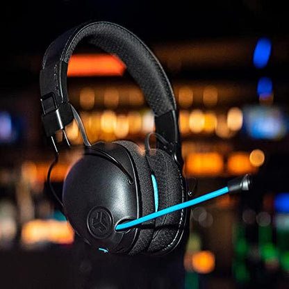 JLab Play Pro Gaming Wireless Headset, 60+ Hour Bluetooth 5 Playtime 60ms Super-Low Latency for Mobile Gameplay, Retractable Boom Mic, AUX Gaming Cord Compatible with Gaming Consoles