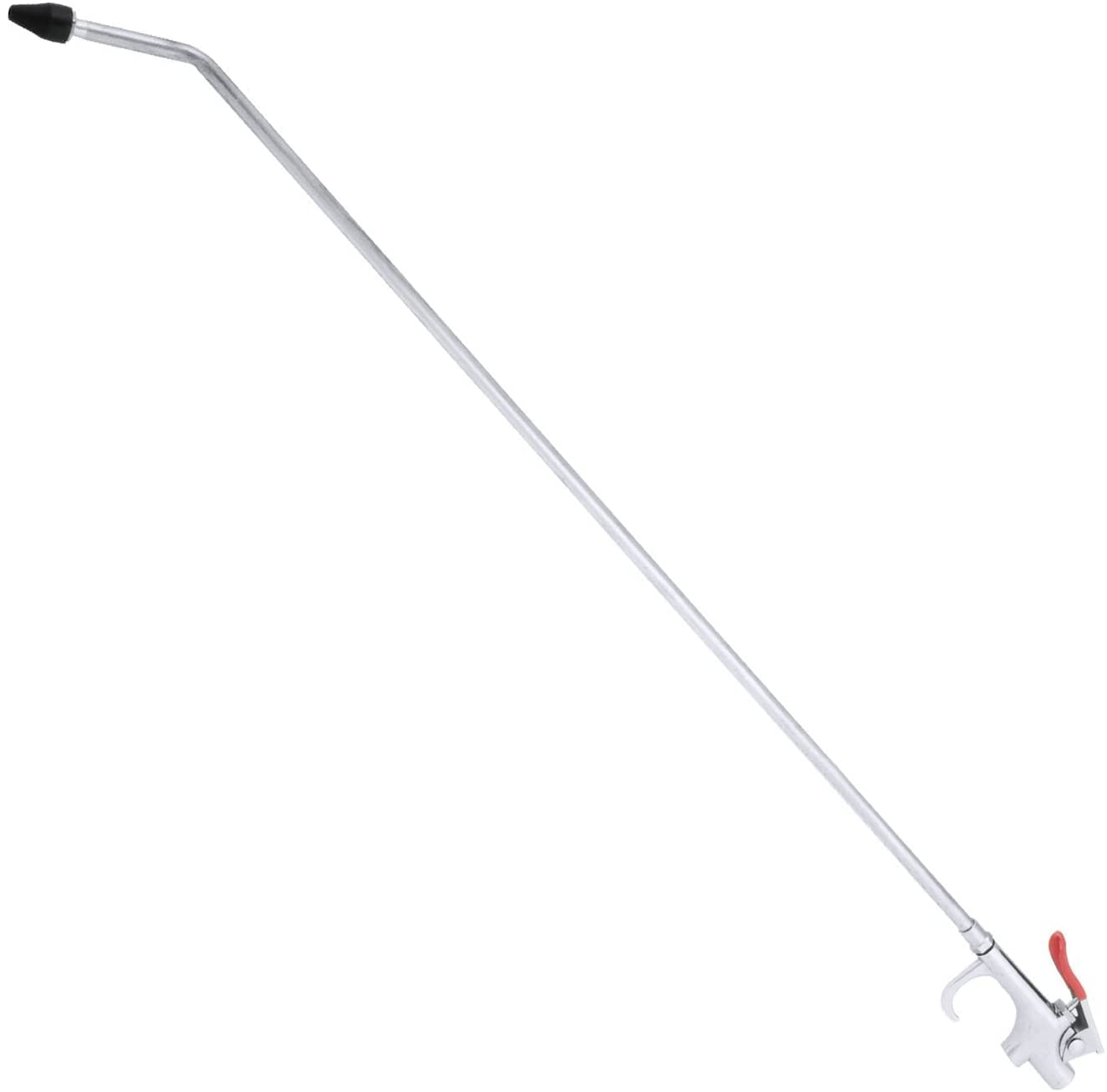 Hiltex 31111 Long Reach Pneumatic Air Blow Gun | 24” Length | 1/4" NPT Air Inlet | Angled Aluminum Nozzle with Pistol Grip Trigger | Rubber Tip