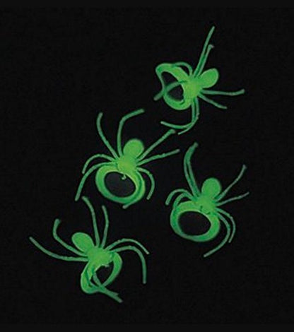 Funiverse 288 Bulk Halloween Spider Ring Assortment - Orange, Purple, Black, and Glow-in-the-Dark Creepy Crawly Party Favors, Treats, and Cupcake Toppers
