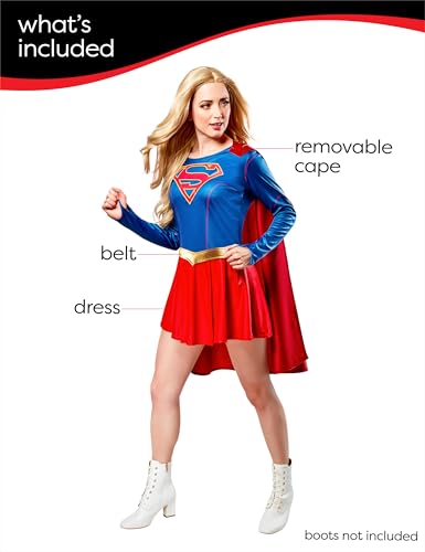 DC Superheroes Supergirl TV Series: Supergirl Costume Dress for Adults by Rubies, Women's Medium
