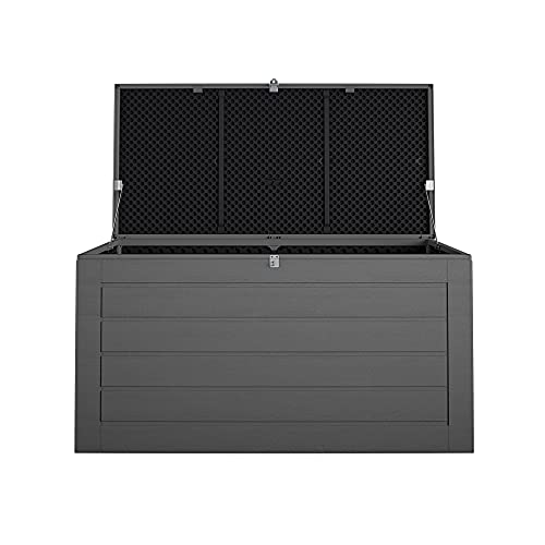Cosco Outdoor Living 88180BGY1E Cosco Outdoor Patio Storage, Extra Large, 180 Gallons, Charcoal Deck Box, Black/Gray