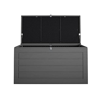 Cosco Outdoor Living 88180BGY1E Cosco Outdoor Patio Storage, Extra Large, 180 Gallons, Charcoal Deck Box, Black/Gray