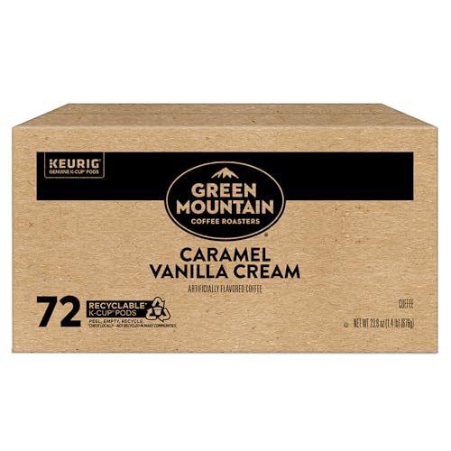 Green Mountain Coffee Roasters Caramel Vanilla Cream Keurig Single-Serve K-Cup pods, Light Roast Coffee, 72 Count