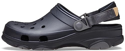 Crocs Unisex-Adult All Terrain Clogs with Adjustable Heel Strap, Black, 5 Men/7 Women