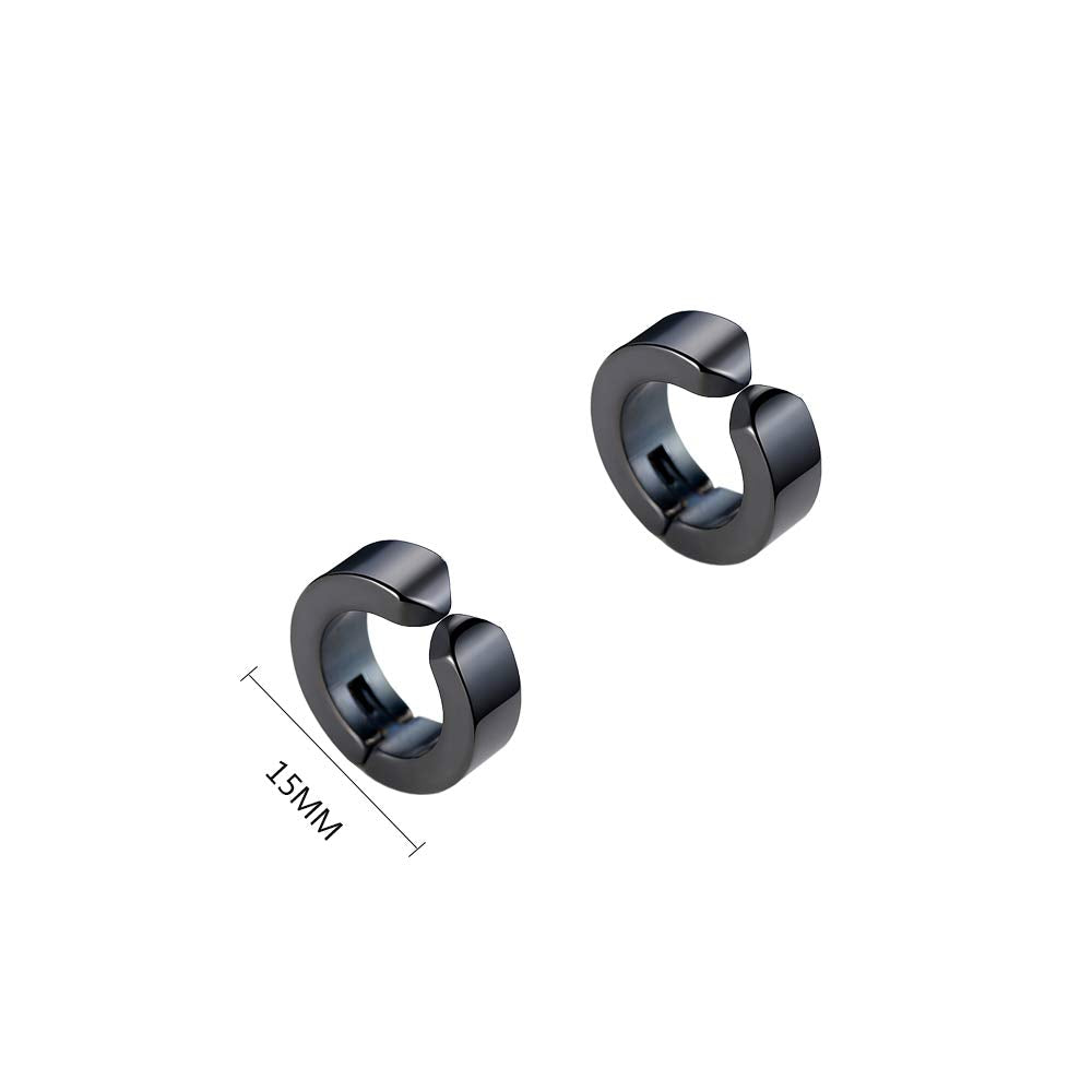 Fu You 5 pair stainless steal clip on earrings for men and women