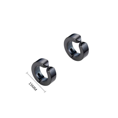Fu You 5 pair stainless steal clip on earrings for men and women