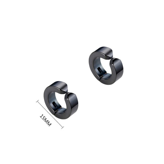 Fu You 5 pair stainless steal clip on earrings for men and women