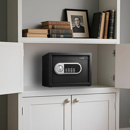 ISLANDSAFE Home Safe Box, Digital Small Personal Safes, caja fuerte, Security Money Closet Electronic Lock Box with Keypad for Pistol Cash Jewelry, Document, Hotel, Dorm, Office (0.8cuft Black)