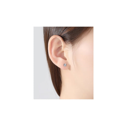 Epoch World 925 Sterling Silver Earrings Set 4 Pairs Silver Stud Earrings for Women Men Hypoallergenic Studs Womens Earrings Mens Ball Earrings Pearl Earrings Diamond Studs Earrings for Teen Girls