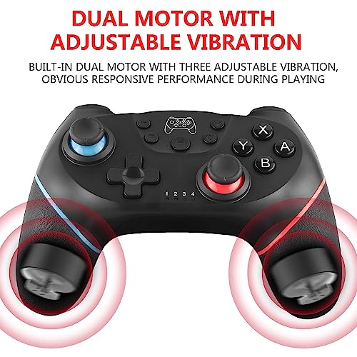 Diswoe Upgraded Wireless Controller for Switch/Lite/OLED/Switch 2 Pro Controller for Switch Remote Joystick Gamepad Supports Wake up, Gyro Axis, Turbo, Dual Vibration and Screenshot Function