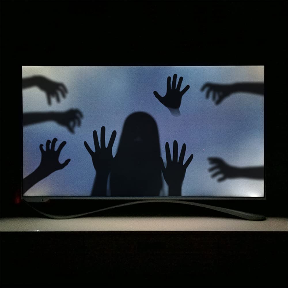 Halloween Wall Sticker Horrible Halloween Female Ghost Hand Wall Decal Removable Shadowy Figure Glass Window Wall Stickers Decor for Party Decoration Festive Atmosphere