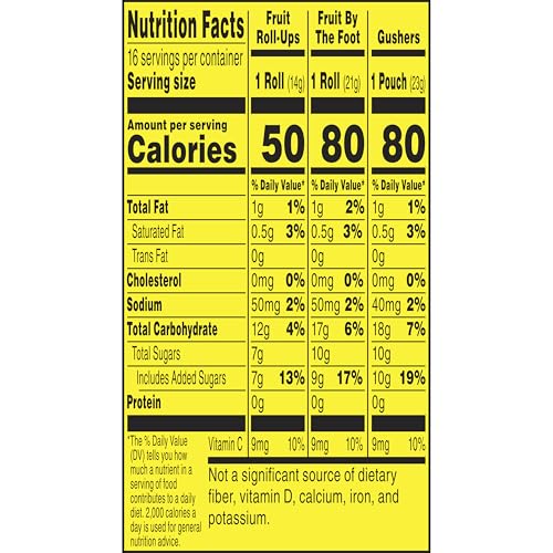Fruit Roll-Ups, Fruit by the Foot, Gushers, Flavored Snacks Variety Pack, Gluten Free, 16 Ct, 10.2 oz