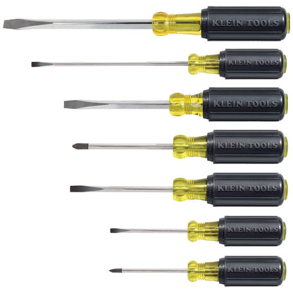 Klein Tools 85076 Screwdriver Set, Made in USA, Slotted and Phillips Screwdrivers with Non-Slip Cushion-Grip Handles and Tip-Ident, 7-Piece