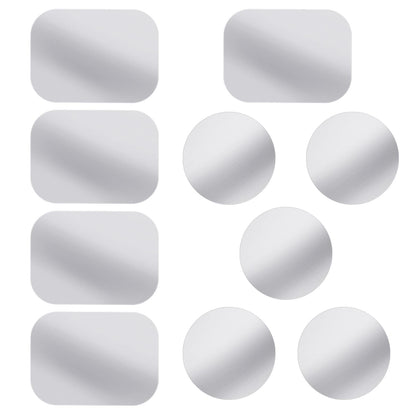 (10 Pieces Replacement Mount Metal Plates for Magnetic Car Phone Mount Holder with Extra Strength Hold, Universal Metal Plate for All Magnetic Car Mounts Black & Silver