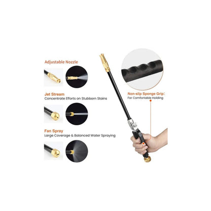 Hicks Ridge Garden Hose Nozzle Sprayer - Heavy Duty High Power Water Wand - Pressure Washer Gun Attachment - Garden Hose Jet Nozzle