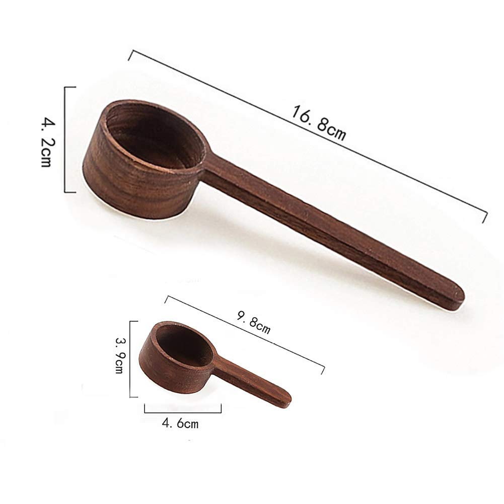 Coffee Spoons, Wooden Tablespoon Scoop, Wooden Coffee Ground Spoon, Measuring for Ground Beans or tea, Soup Cooking Mixing Stirrer Kitchen Tools Utensils, 1 Wooden Tea Scoop (Walnut Wooden 3.86 in）