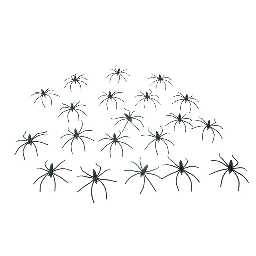 FAZHBARY 20 PCS Scary Plastic Spiders Small Fake Spider Joke Toys for Halloween Prank Props Decorations