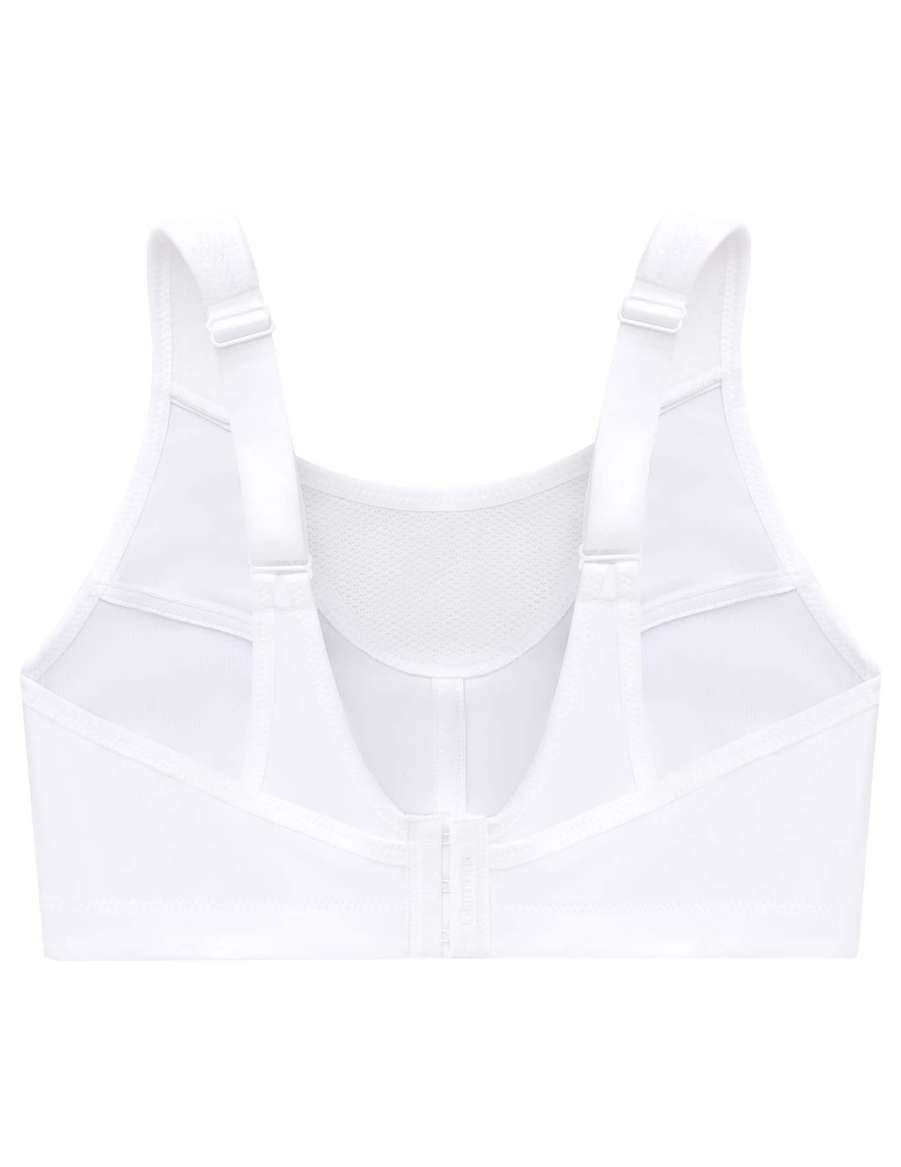Full Figure Plus Size No-Bounce Camisole Sports Bra Wirefree #1066 White