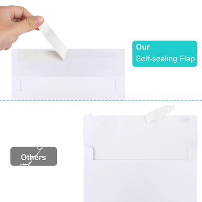 Joyberg 50 Packs 5x7 Envelopes, White A7 Envelopes for Invitations, Printable, Self Seal for Weddings, Invitations, Photos, Postcards, Greeting Cards, Mailing