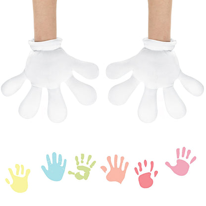1 Pair 4 Pairs White Jumbo Cartoon Hands White Fingers Jumbo Cartoon Hands Halloween Costume Gloves Halloween Costume Accessory for Role Playing Party Small
