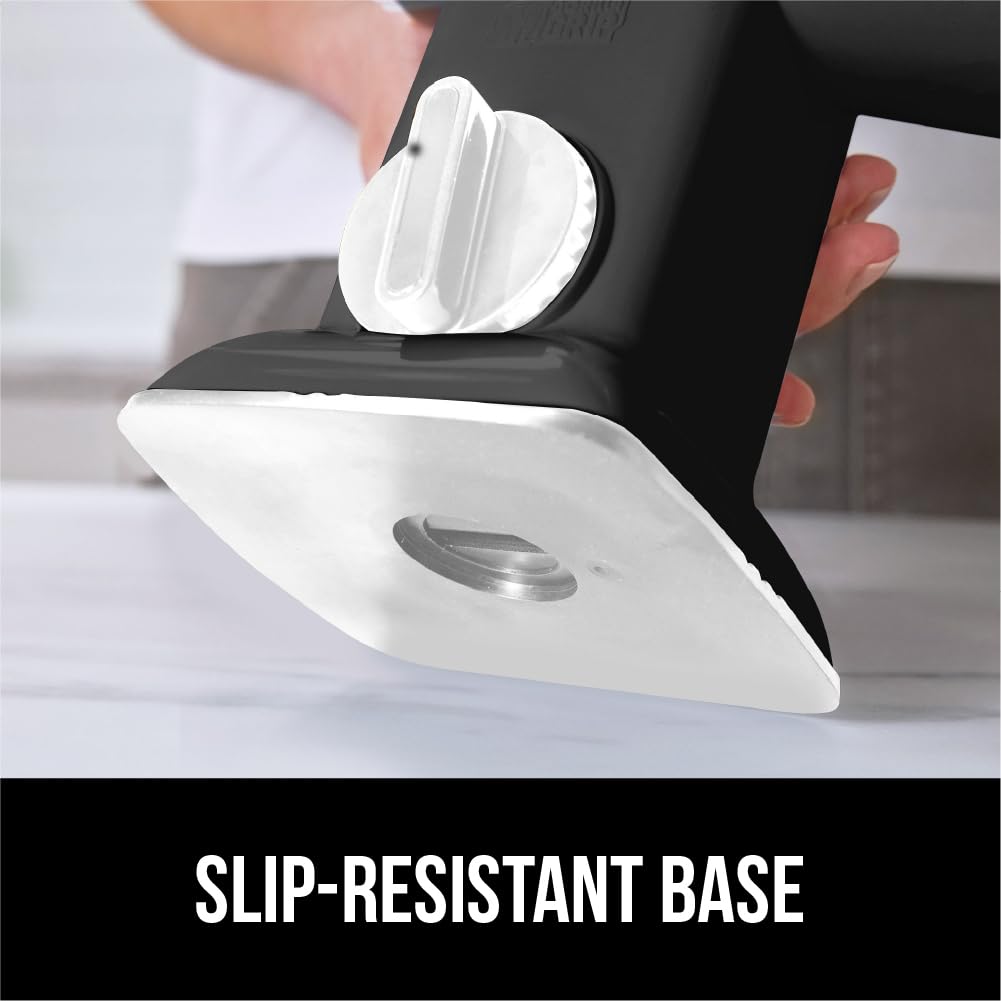 GORILLA GRIP Slip-Resistant Rotary Cheese Grater with 3 Interchangeable Blades to Shred Slice and Grate, Hand Crank Vegetable Chopper Mandolin, Slicer for Veggie Onion, Home and Kitchen Gadgets, White