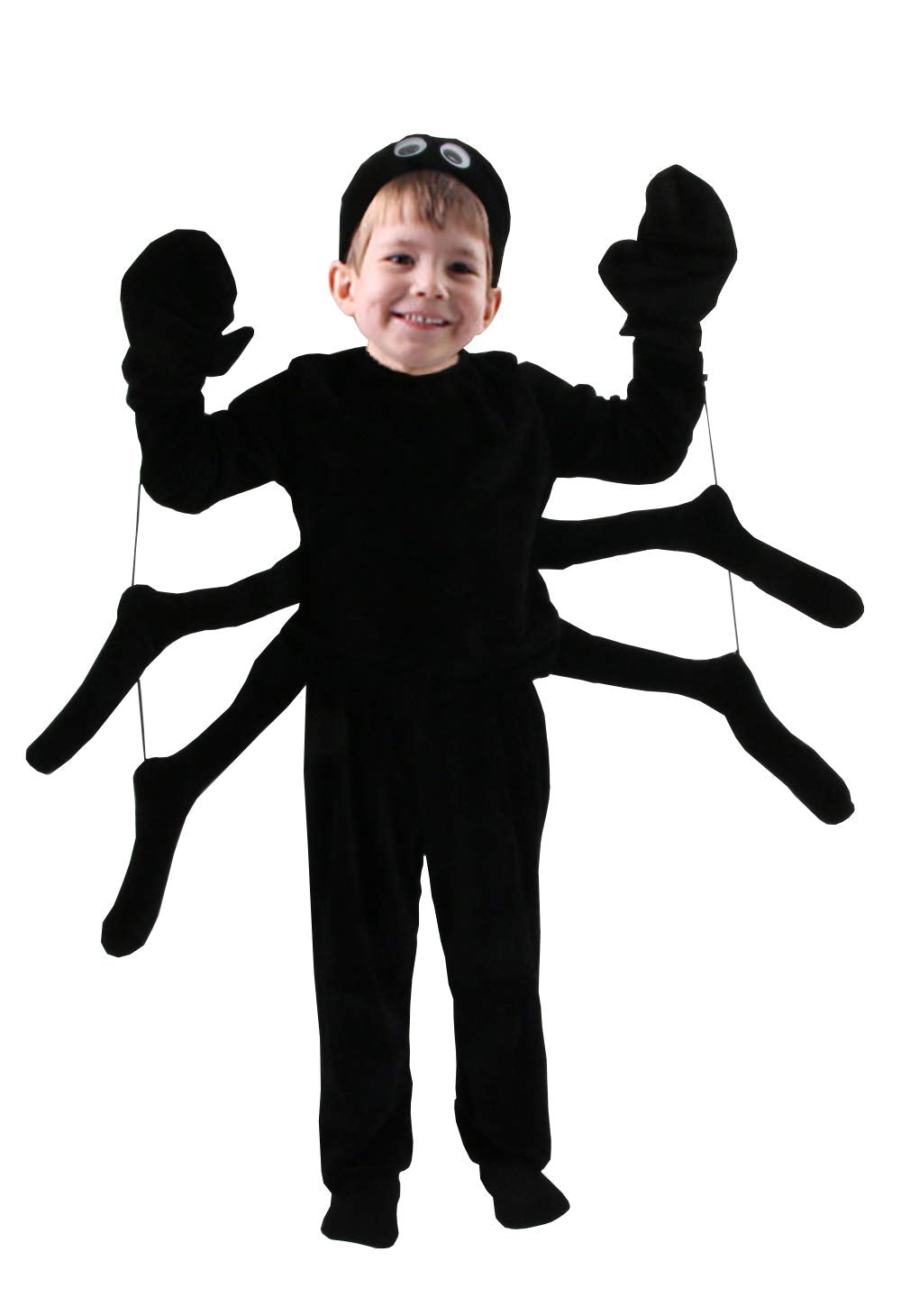KIMI HOUSE Spider Costume for Kids, Perfect for Halloween, Animal Dress up Party, Black(M/5-7Y)